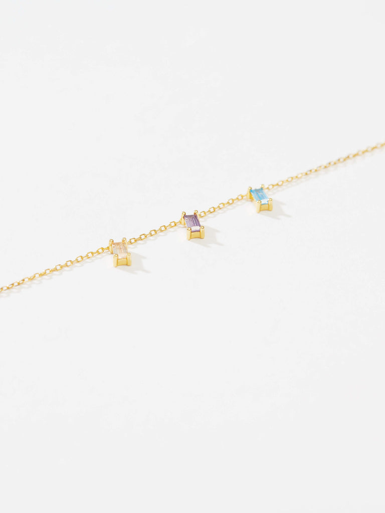 Alterisco - Pulseras multicolor piedras brilantes plata de ley 925 champagne clear lila dorado multicolor