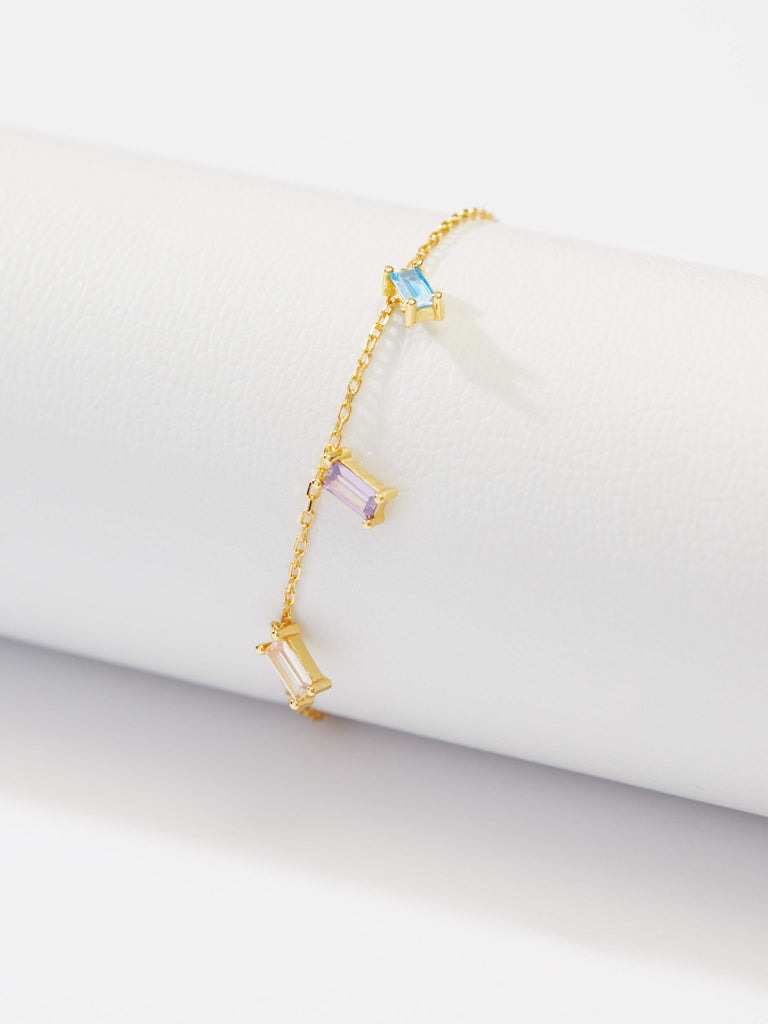 Alterisco - Pulseras multicolor piedras brilantes plata de ley 925 champagne clear lila dorado multicolor